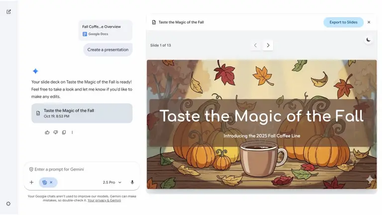 Gemini від Google тепер може створювати презентації