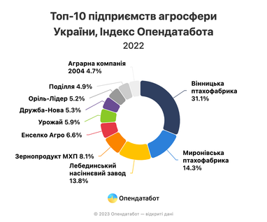 Топ-10 агропроизводителей Украины: как изменились доходы аграриев (инфографика)