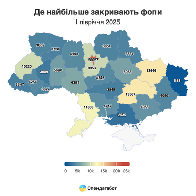 Який бізнес відкривають українці у 2025: аналітика за сферами і регіонами (інфографіка)