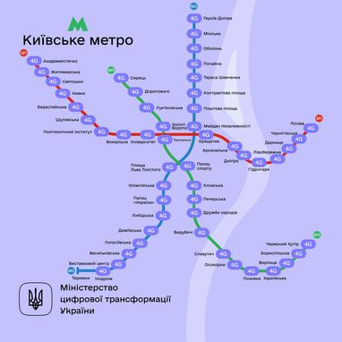 4G запустили на всіх станціях київського метро, крім однієї