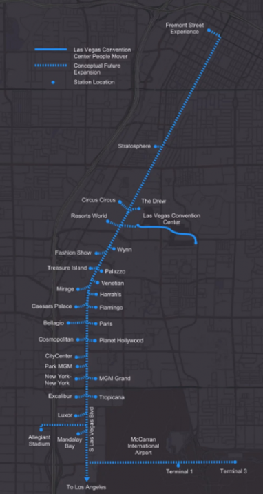 The Boring Company показала схему майбутніх тунелів під Лас-Вегасом