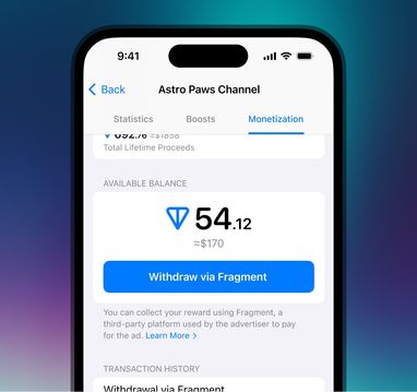 Telegram запустив монетизацію для власників каналів, в Україні вона недоступна