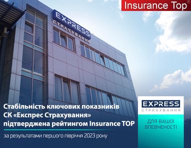 Стабільність ключових показників СК «Експрес Страхування» підтверджена рейтингом Insurance TOP за результатами першого півріччя 2023 року