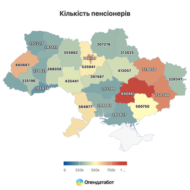 У яких регіонах українці отримують найвищі пенсії (інфографіка)