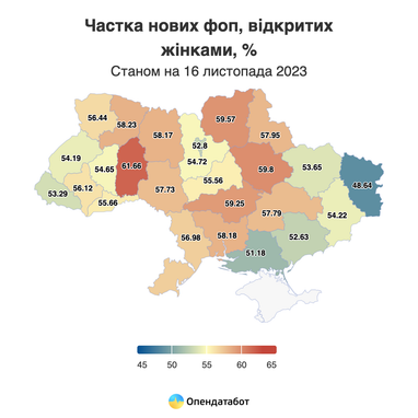 Половину нових ФОПів в Україні у 2023 році відкрили жінки (дослідження)