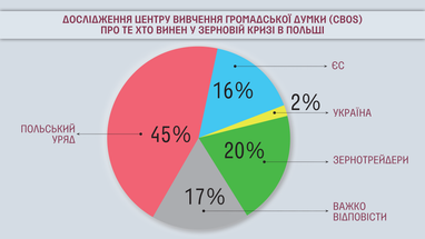 Поляки не считают Украину виновной в зерновом кризисе, - результаты опроса