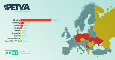 На Україну припало понад 75% випадків заражень вірусом Petya - ESET