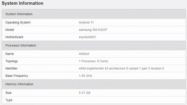 Samsung готує смартфон середнього рівня Galaxy F62 на базі ОС Android 11
