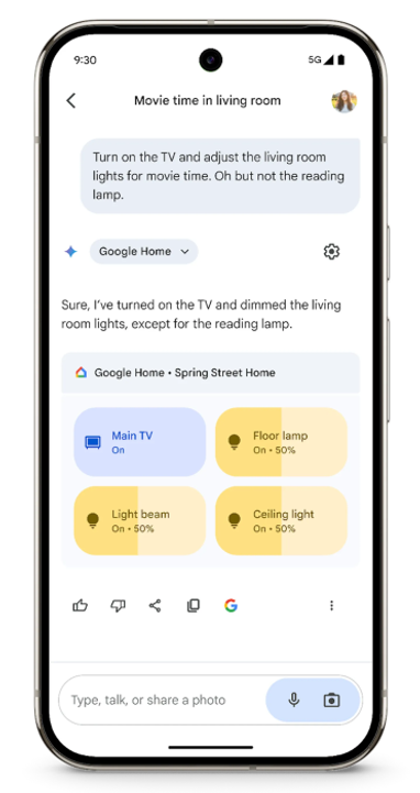 Google разрешил управление умным домом через приложение Gemini