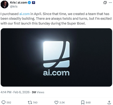 Криптобіржа придбала найдорожчий домен у світі за $70 млн