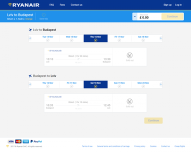 Ryanair припинив продаж квитків в Україну