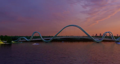 У Києві будують новий пішохідний міст-хвилю (фото)