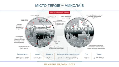 Волноваха, Охтирка, Чернігів і Миколаїв: Нацбанк увів в обіг пам'ятні медалі на честь міст-героїв