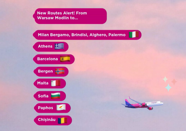 Wizz Air запускает сразу 11 новых маршрутов из Варшавы (список)