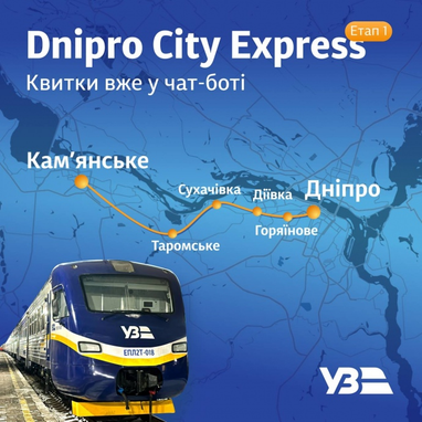 УЗ запускає Dnipro City Express із модернізованими електричками