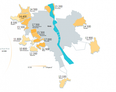 Сколько стоят квартиры в пригороде Киева (инфографика)