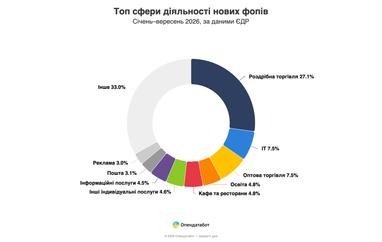 ТОП-сфер деятельности новых ФЛП