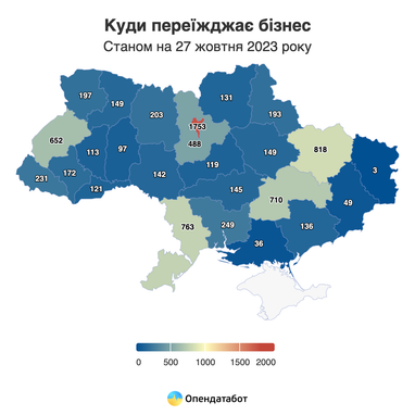 Куди релокується український бізнес від початку повномасштабного вторгнення (інфографіка)