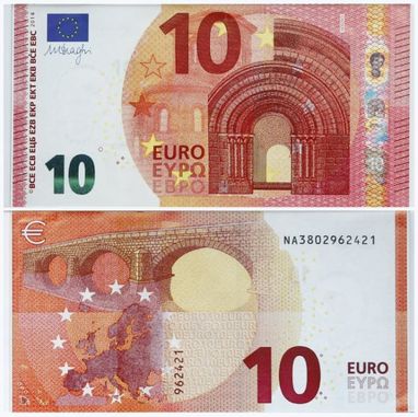 Вводится новая банкнота номиналом 10 евро (ФОТО)