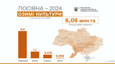 Аграрії засіяли 96% площ під озимі культури