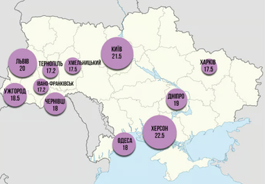 Регионы с высокими средними зарплатами. Источник. Work.ua