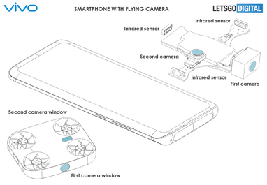 Vivo запатентовала смартфон со встроенным дроном-камерой