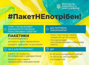 Оржель пропонує заборонити безкоштовні пластикові пакети (інфографіка)