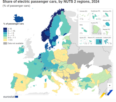Где больше всего электромобилей в ЕС (инфографика)