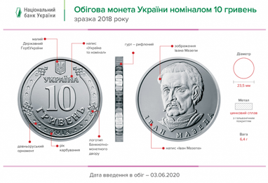 НБУ запускає в обіг нову монету номіналом 10 грн (фото, відео)
