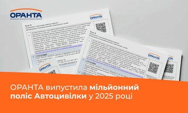 Оранта випустила мільйонний поліс нової Автоцивілки у 2025 році