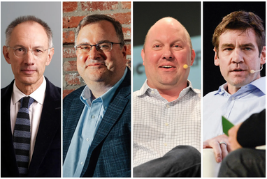 Майкл Мориц, Рейд Хоффман, Марк Андриссен и Крис Диксон. Источник: The New York Times, Getty Images, Reuters