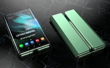 Samsung проектирует необычный гибкий смартфон с двойным складыванием