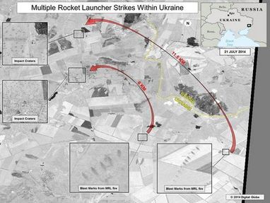 США обнародовали спутниковые доказательства обстрелов Украины с помощью артиллерии и "Градов" со стороны России (ФОТО)