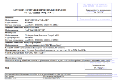 Помощь ВСУ и благотворительность за октябрь 2024 года