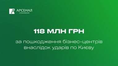 На зеленому фоні, по центру розміщено великий напис «118 млн грн»