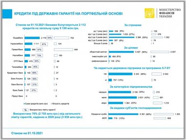 Банки видали понад 6 млрд грн кредитів під портфельні гарантії