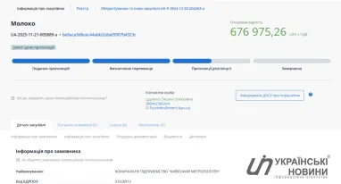 Київський метрополітен закупить молока майже на 700 тисяч гривень