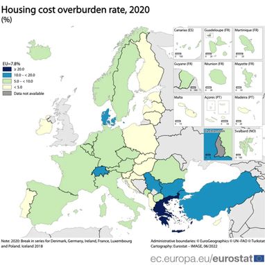 Кто в странах ЕС проживает в самых тесных квартирах и где на жилье тратят больше всего