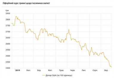З початку року курс долара впав на 13% (інфографіка)