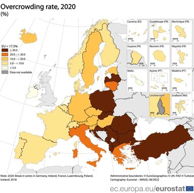 Кто в странах ЕС проживает в самых тесных квартирах и где на жилье тратят больше всего