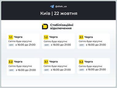 В Украине с 16:00 вводят графики отключения во всех регионах