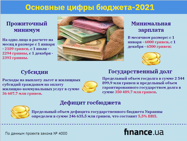 Основные цифры бюджета-2021 (инфографика)