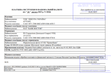 Помощь ВСУ и благотворительность за февраль 2025 года
